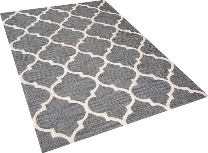 YALOVA - Laagpolig vloerkleed - Grijs - 140 x 200 cm - Wol