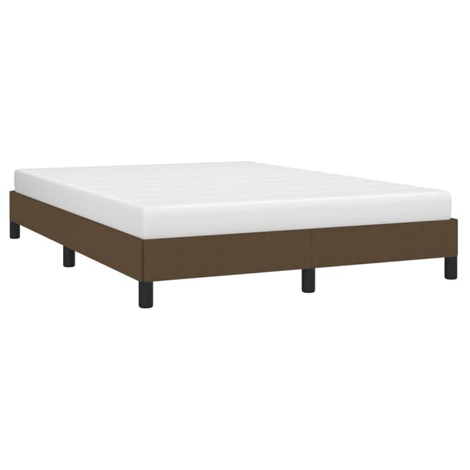 vidaXL - Bedframe - zonder - matras - stof - donkerbruin - 140x200 - cm