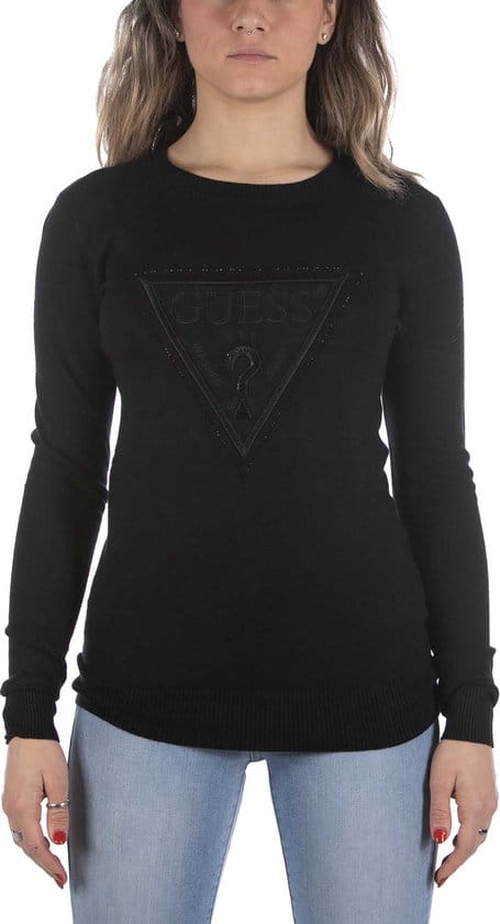 Guess - Maat XS - Eloise RN LS Dames Sweater - Zwart
