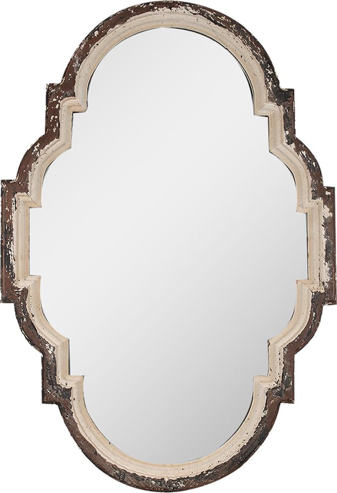 Clayre & Eef Spiegel 63x4x91 cm Bruin Beige Hout