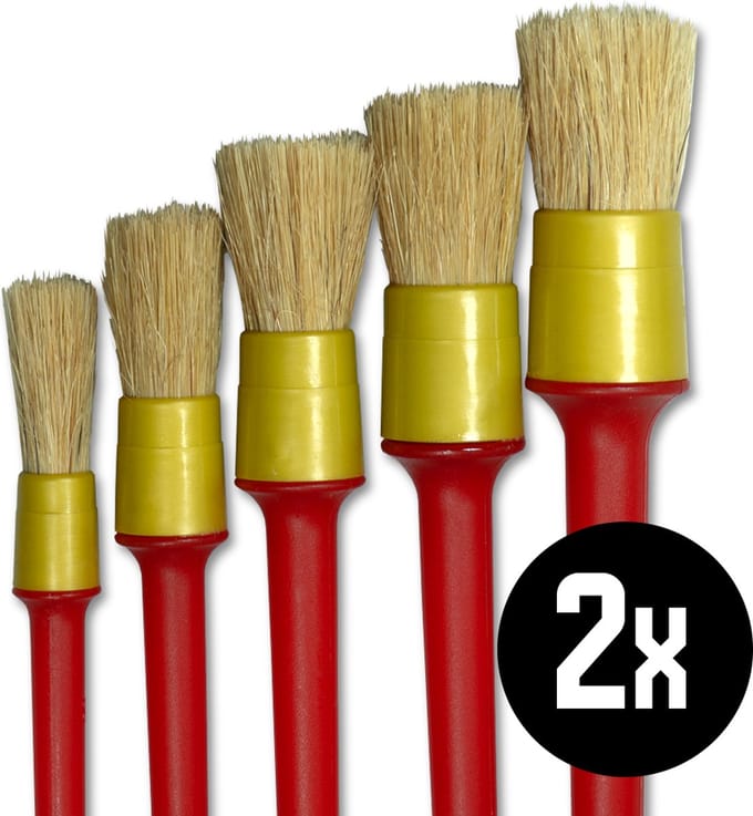 DULA Kwastenset - Synthetische verfkwasten - Rond - 5 Stuks