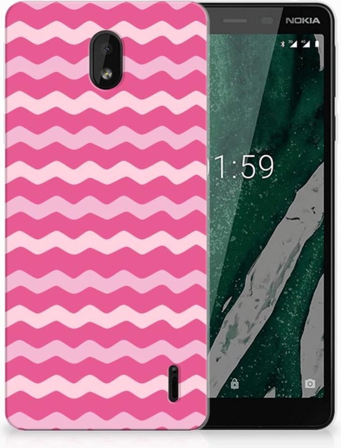 TPU Hoesje voor Nokia 1 Plus TPU bumper Waves Pink