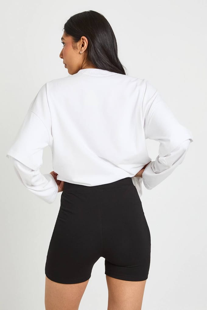 boohoo Dames Tall Basic Fietsbroek Kort | Zwart | Maat: 36