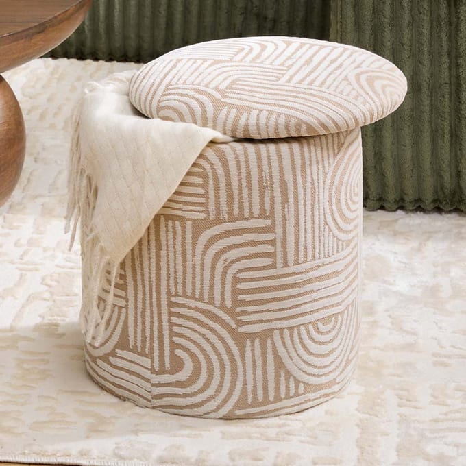 Eazy Living Poef + Opbergbox Arietty Beige
