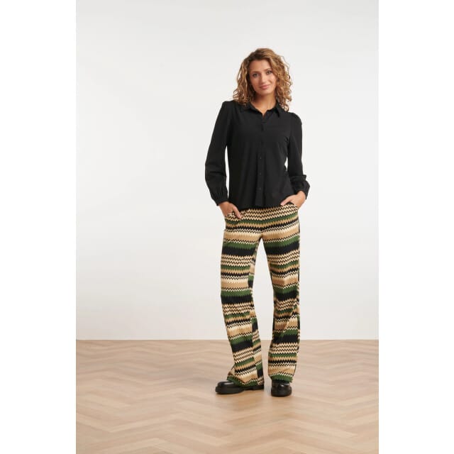 Smashed Lemon 24728 stijlvolle zigzag geprinte travel kwaliteit broek |