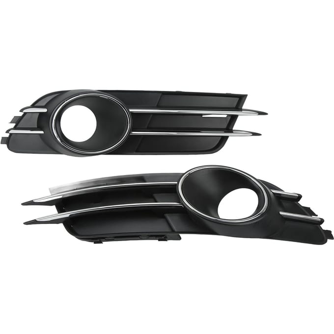 Set Onderste Bumperroosters met Mistlichtdecoratie voor A6 C7 2012?2014 black
