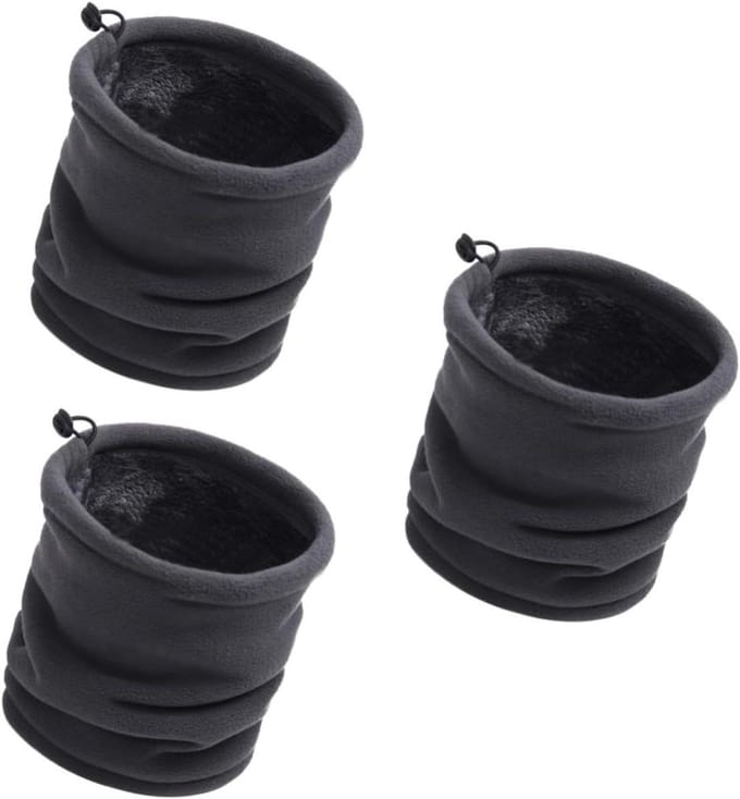 Fleece Sjaal - Nekwarmer - Buitenactiviteiten - Verdikt en winddicht - 2 stuks - Grijs