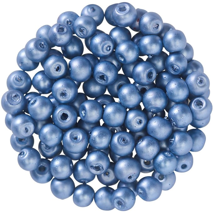 Glasparels, Ø 4 mm, 100 stuks - Lichtblauw