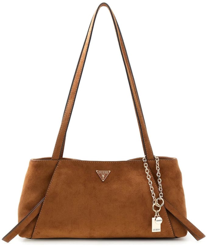 GUESS schoudertas Devon Shoulder Satchel Cognac bruine