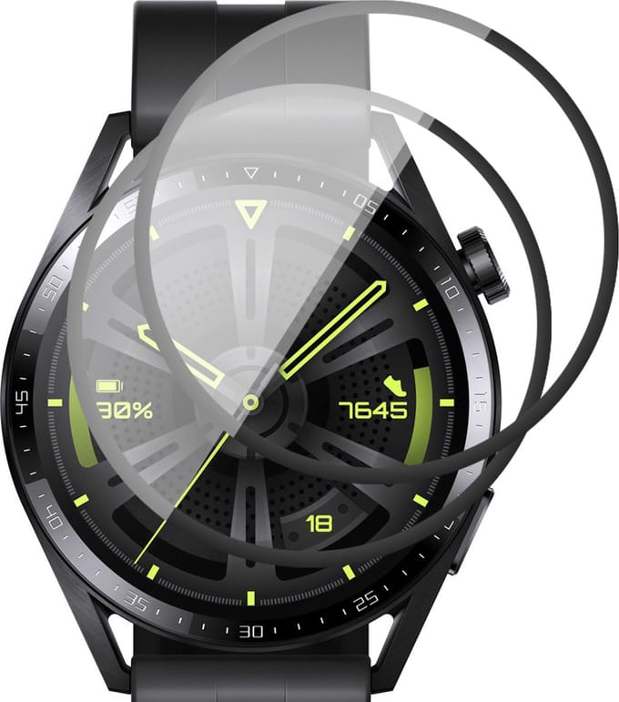 Screenprotector geschikt voor Huawei Watch GT 3 42 mm - PET Glasfolie Full Screen Protector - 2 Stuks