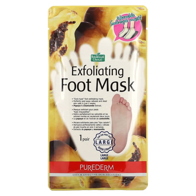 Masque exfoliant pour les pieds, grand format, 1 paire beige