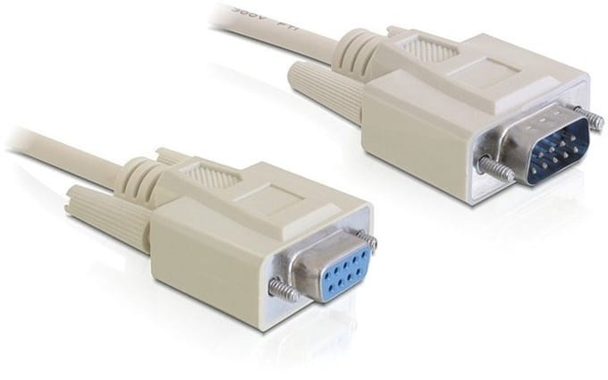 Premium seriële RS232 verlengkabel 9-pins SUB-D (m) - 9-pins SUB-D (v) / gegoten connectoren - 2 meter