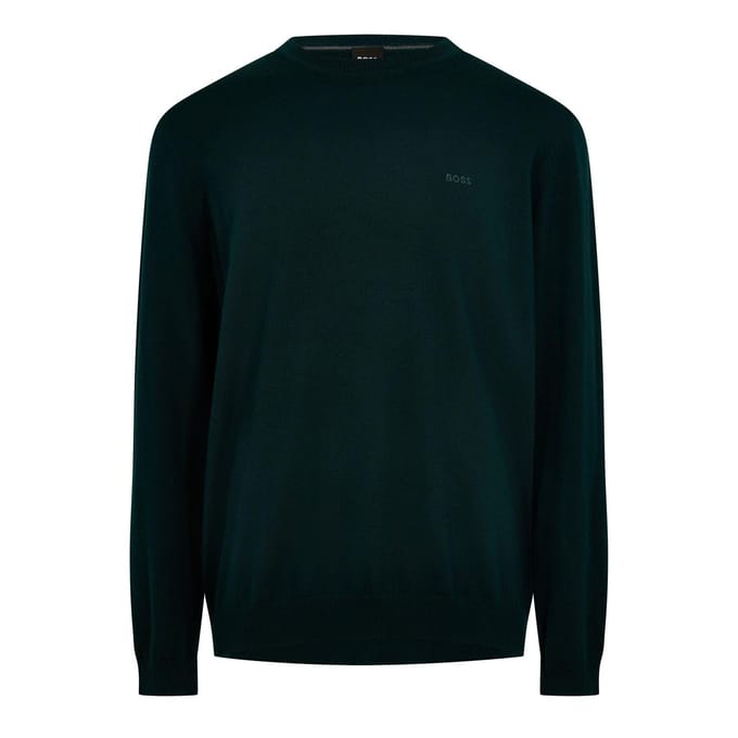 Boss Heren Crew Neck Regular Sweatshirt met lange mouwen (Donkergroen)