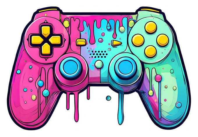 4one6 industries - Gamecontroller Sticker with Neon Colours