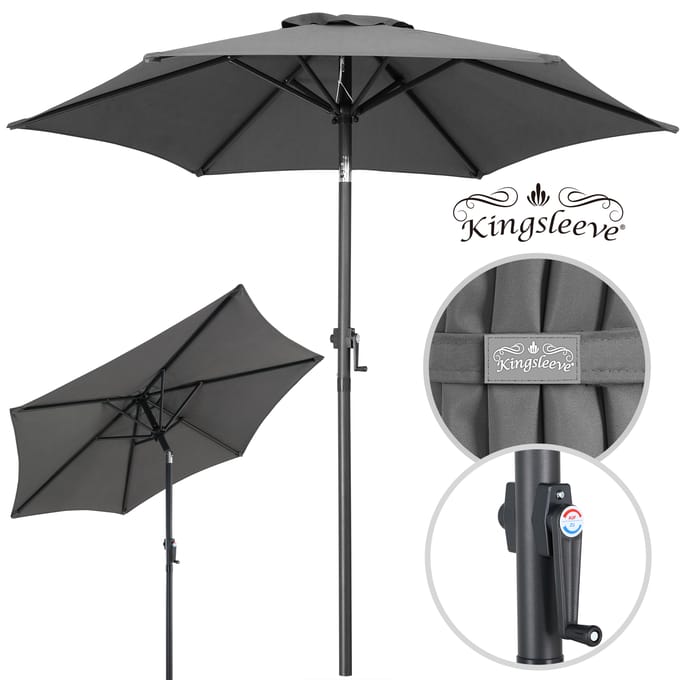Kingsleeve Parasol 200 cm - Zwengel & Kantelmechanisme - Antraciet