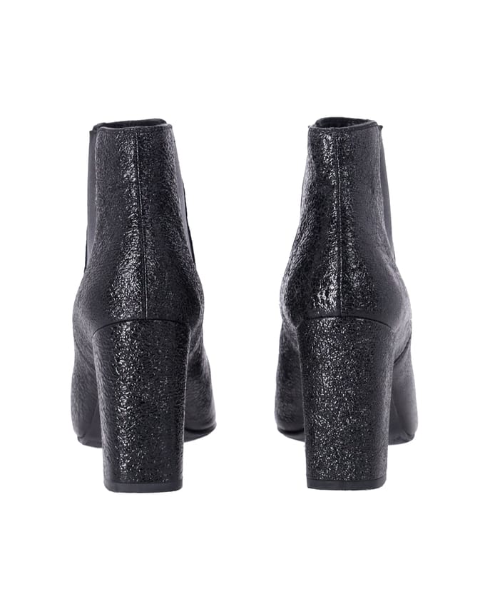 Saint Laurent Hoge Hak Chelsea Boots in Zwart Leer