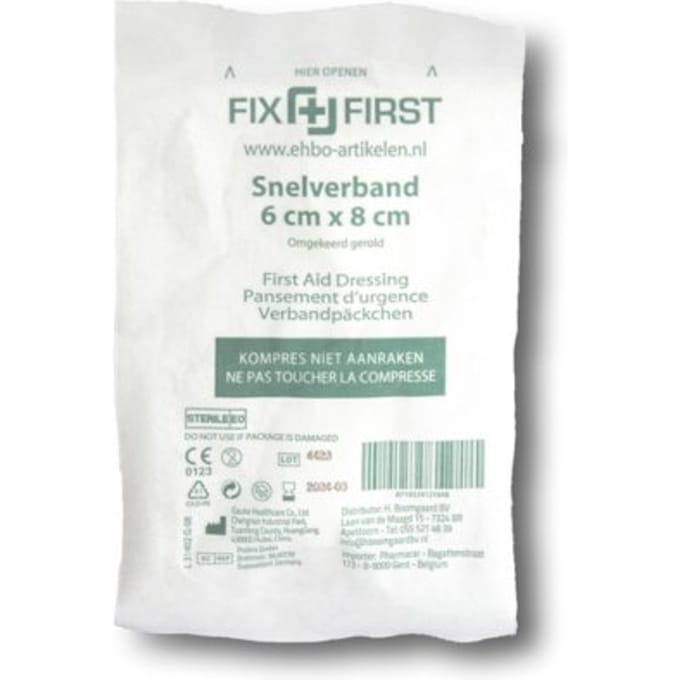 Snelverband FixFirst gerold 6x8cm 10 stuks