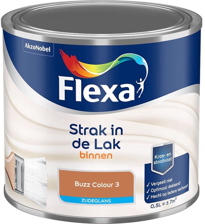 Flexa - Strak In De Lak Binnenlak Zijdeglans - Buzz Colour 3 - Mengverf - 500 Ml