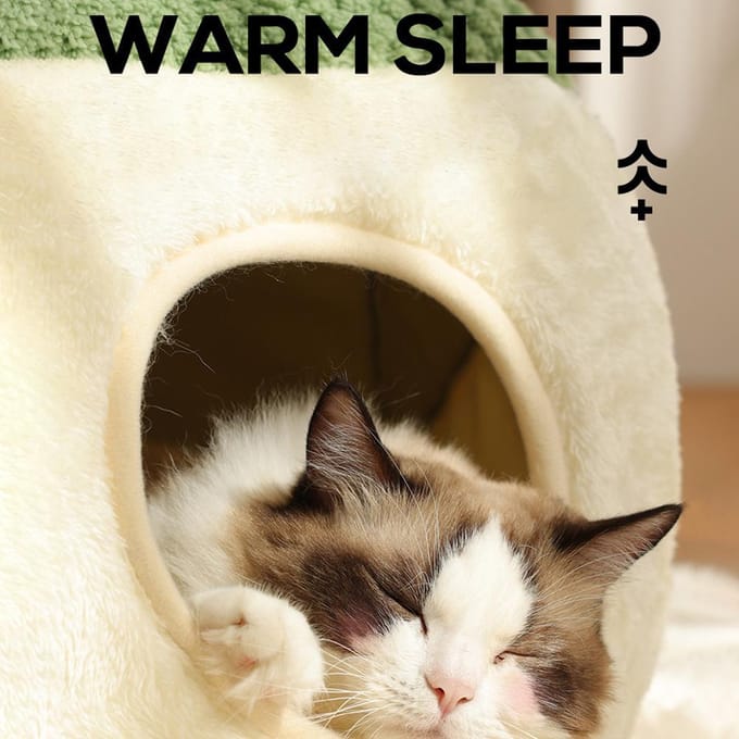 Lit pour chat matériau en peluche Ultra-doux 2-en-1 utilisation lits pour chat pour chats d'intérieur maison pour chat lit pour chat grotte pour chat S vert