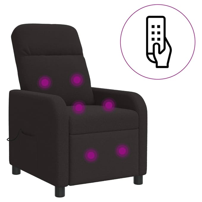 vidaXL - Massage - Relaxstoel - Zwart - Bouclé