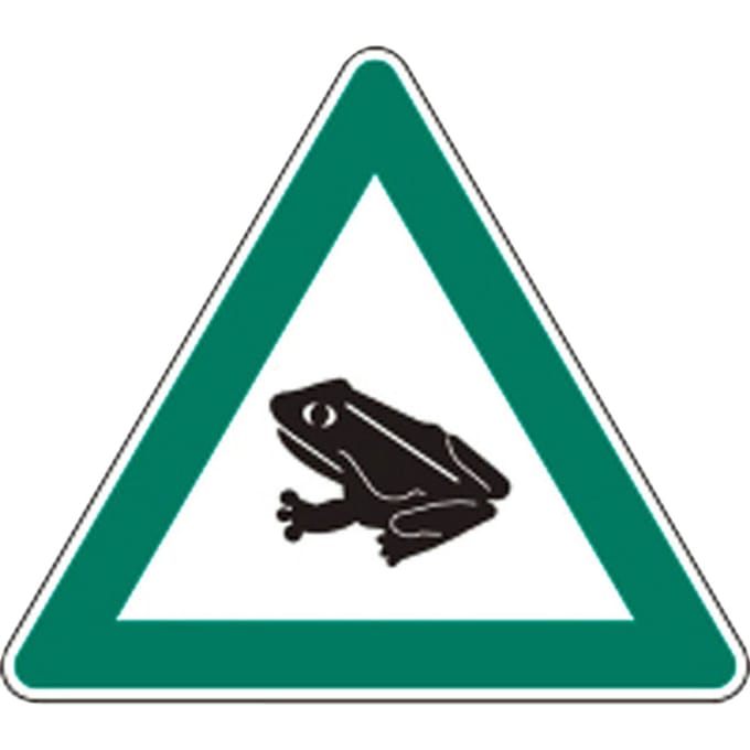 Gevaar bord overstekende padden