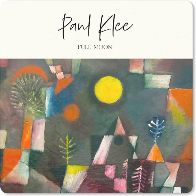 Muismat 20x20 cm - Mousepad Paul Klee - Full moon - Kunst - Muismatten