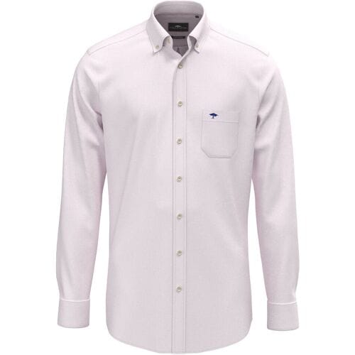 Fynch-Hatton Overhemd Solid Color Premium Washed Oxford Button-Down Magnolia / male