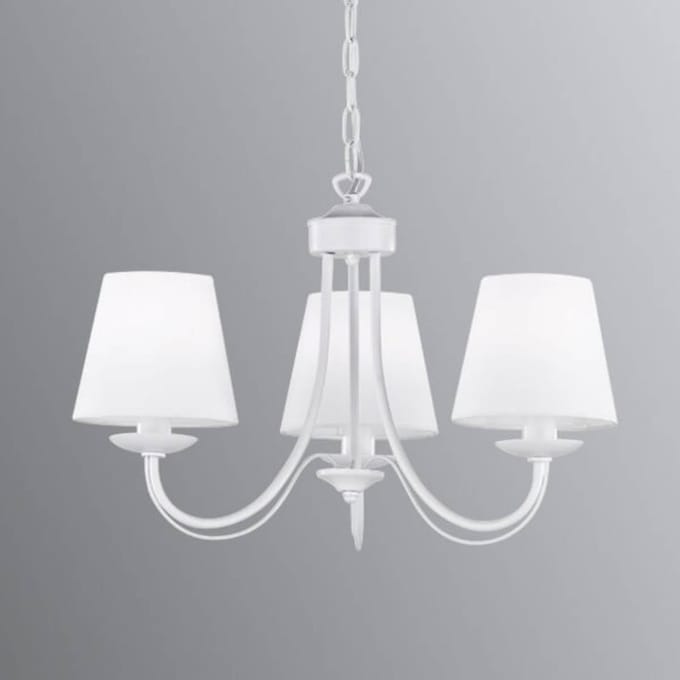 Trio Lighting Kroonluchter Cortez, wit, 3-lamps