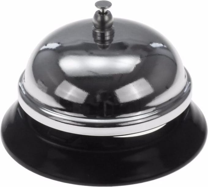 2x ronde receptiebel/ baliebel 9 cm