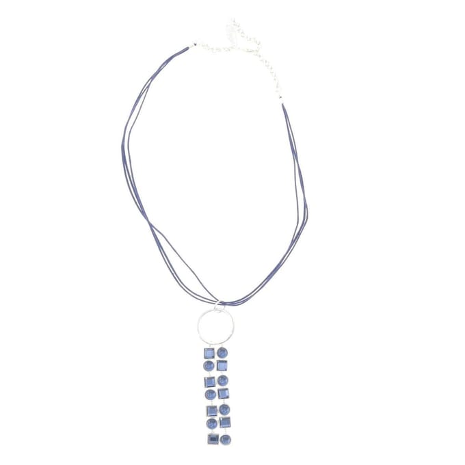 Behave Dames ketting blauw met hanger 40 cm