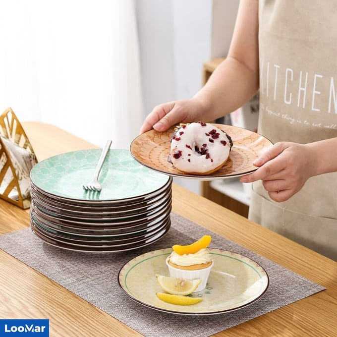 LooMar Luxe Bordenset - Borden - Dessertborden - Gebaksborden - set van 8 - 8 persoons - serviesset