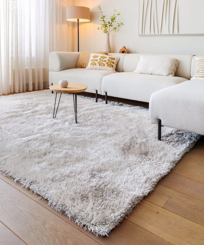 Velvet vloerkleed - Posh lichtzilver 140x200