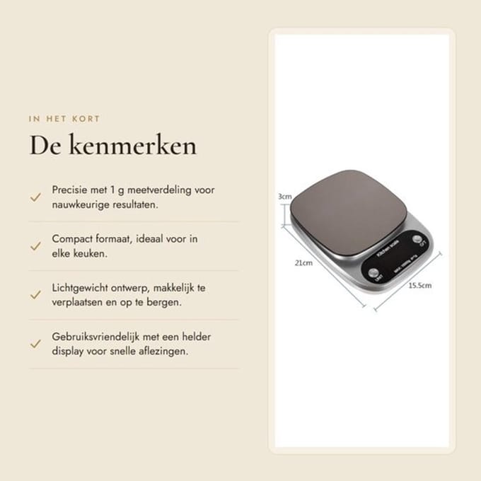 Dailygoods- Digitale Weegschaal - Precisie Weegschaal - Keukenweegschaal - LCD