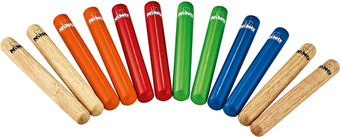 Meinl NINO502-MC – Claves Set (12‑delig) – Kleurenset voor Percussie & Educatie