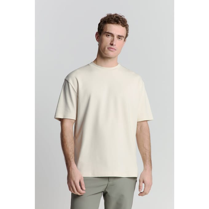 No Excess T-shirt Crewneck Heavy Solid Back Print Offwhite Größe: XL | Basic T-Shirts Outlet | Herren | Weiß