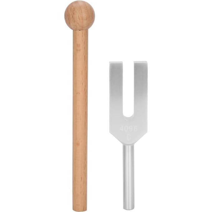 4096 Stemvork Aluminiumlegering Stemvork Houten Hamer Geluidstherapie Toolset white