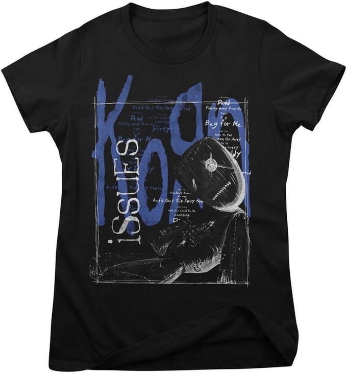 Korn Dames Issues Tracklist Girly Tee PS-5-KORN005-H56-11