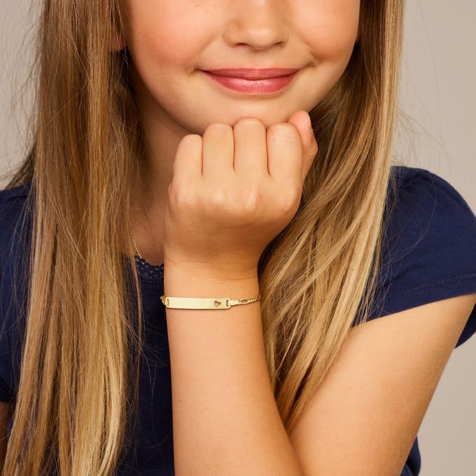9k Graveerarmband Hart Plaat 4,0 Mm