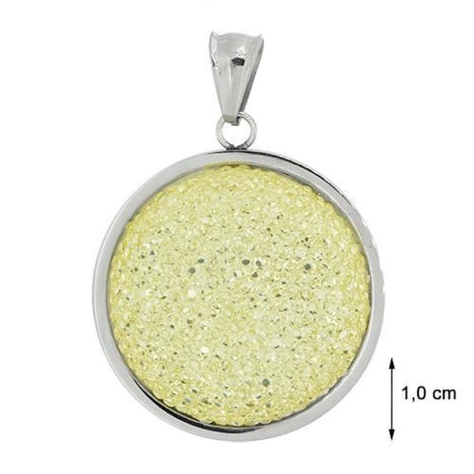 Blinx Jewels Stalen Hanger Rondje Steentjes