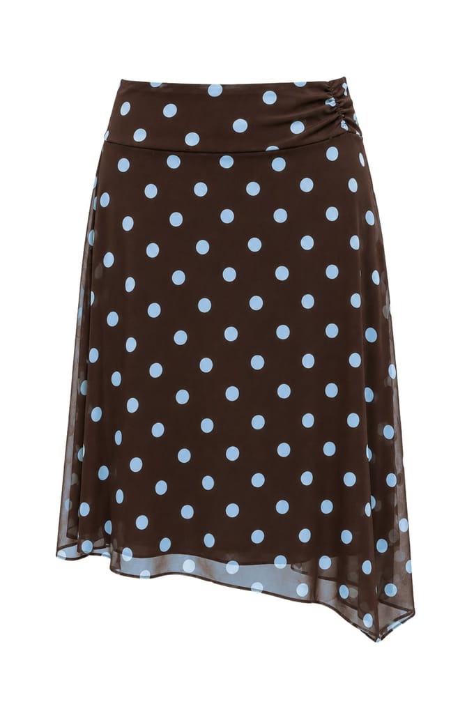 Hoge Taille Pois Tulle Midi Rok