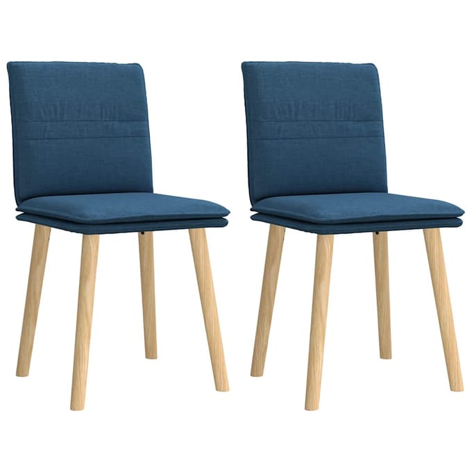 vidaXL - Eetkamerstoelen - 2 - st - stof - blauw