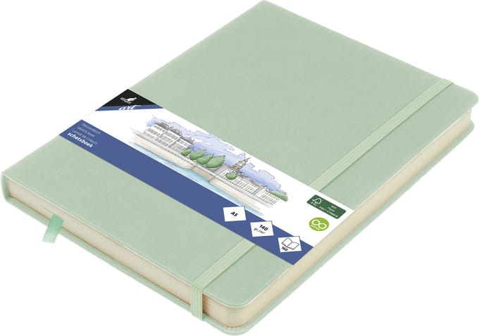 Kangaro schetsboek - A5 - mint - PU hardcover - met elastiek en lint