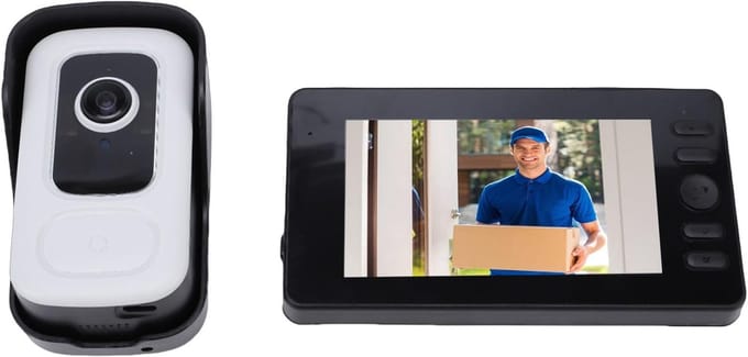Draadloze Videodeurbel - Video Intercom - Huisbeveiliging - 4.3 Inch Display - 16 x 12 x 7 cm - Zwart