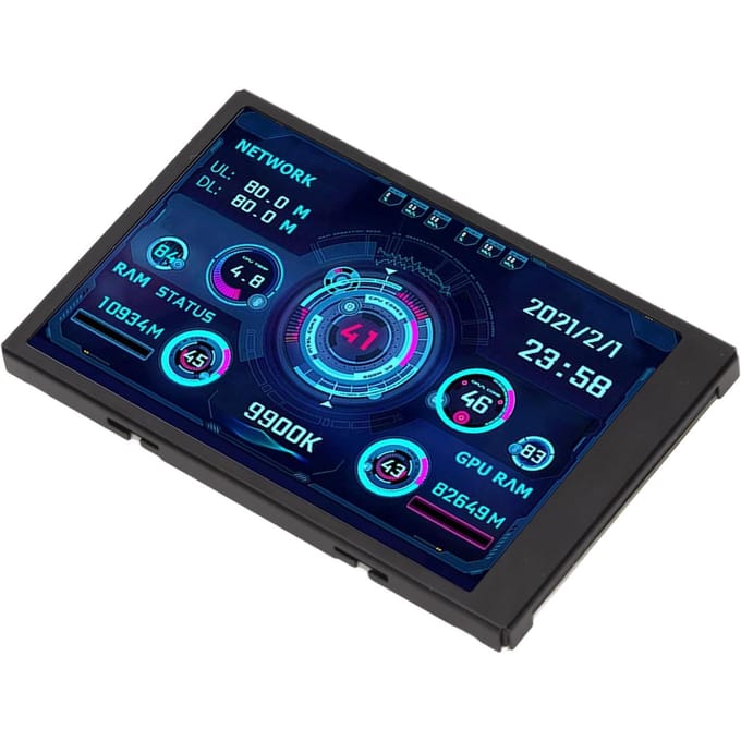 3,5 Inch IPS USB Mini Scherm CPU RAM HDD Data Temperatuur Weergave 360 Graden Rotatie Type C Sub Scherm voor Computer