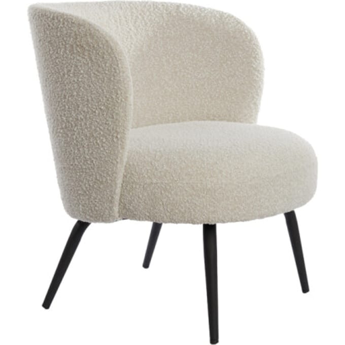 Light & Living Fauteuil Dieyda Bouclé - Crème