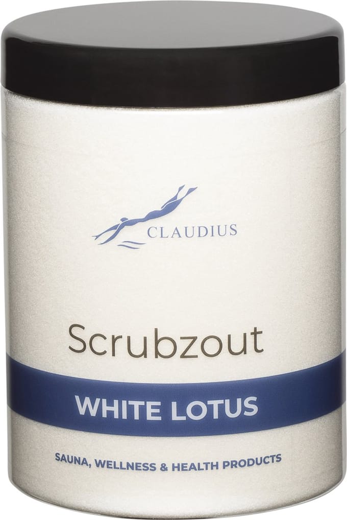 Scrubzout White Lotus in handige pot - 1250 gram - met zwarte deksel - Hydraterende Lichaamsscrub