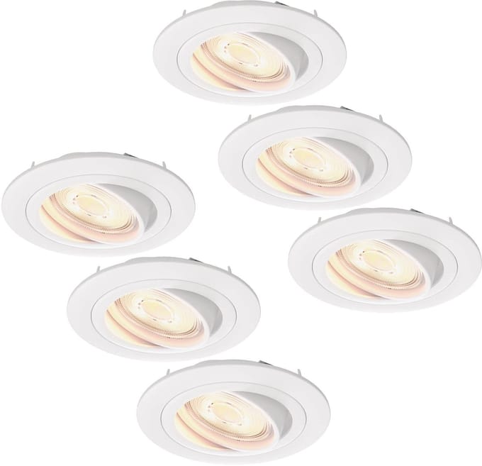 Ledvion - 6X LED Inbouwspot Tokyo - Wit - Dimbaar - 3W - 2700K - Ø92 mm