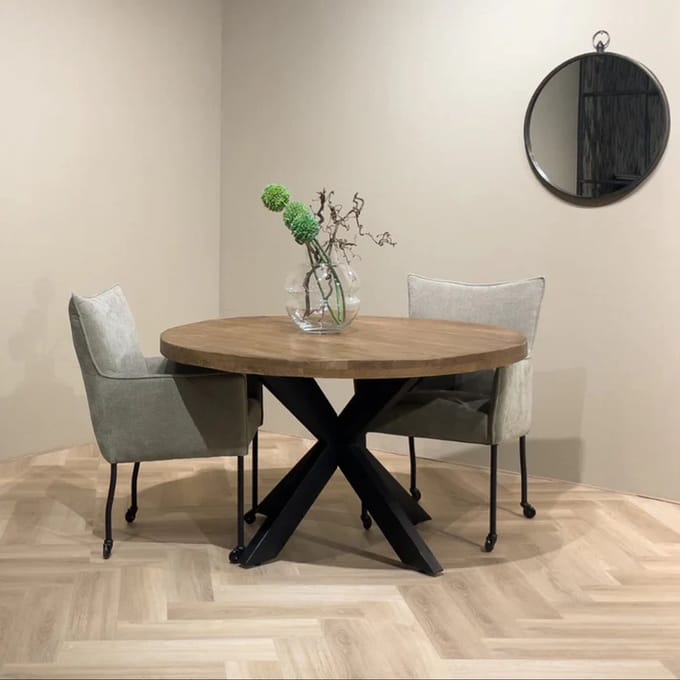 Ronde Eettafel Naturel Mangohout 140 - Naturel - Novihome