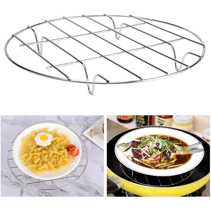 Support de grille de cuisson à vapeur robuste en acier inoxydable pour autocuiseur white