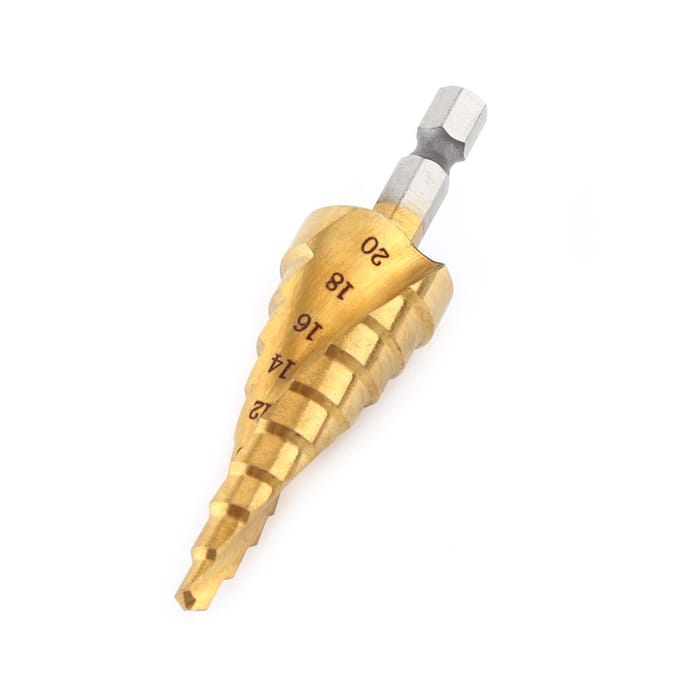 1 st HSS Titanium Gecoate Stapsboor Spiraalgroef Zeskant Schacht Elektrisch Gereedschap 420 mm